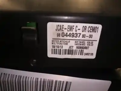 Second-hand car spare part multifunction display for citroen c4 lim. 1.6 hdi fap oem iam references 980449378000  