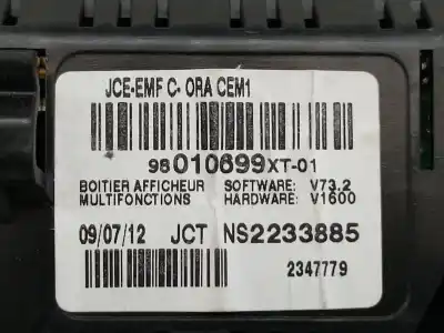 Second-hand car spare part multifunction display for citroen c3 collection oem iam references 98010699xt  