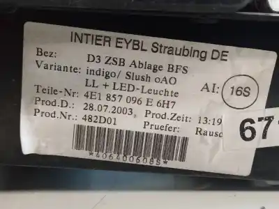 Автозапчастина б/у бардачок для audi a8 (4e2) 4.0 v8 32v tdi biturbo cat (ase) посилання на oem iam 4e1857096  