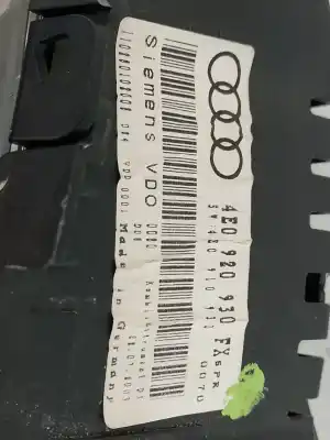 Автозапчастина б/у панель інструментів для audi a8 (4e2) 4.0 v8 32v tdi biturbo cat (ase) посилання на oem iam 4e0920930  
