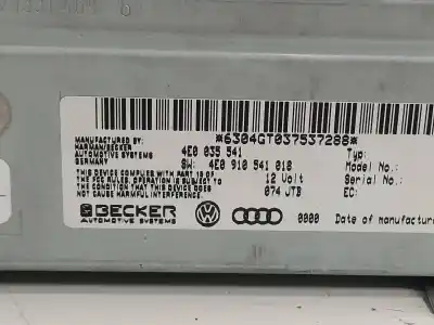 Автозапчастина б/у аудіо система / радіо cd для audi a8 (4e2) 4.0 v8 32v tdi biturbo cat (ase) посилання на oem iam 4e0035541  