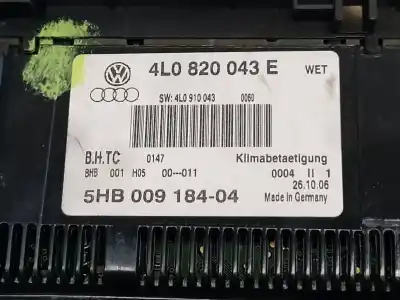 Peça sobressalente para automóvel em segunda mão comando de sofagem (chauffage / ar condicionado) por audi q7 (4l) 4.2 fsi referências oem iam 4l0820043e  