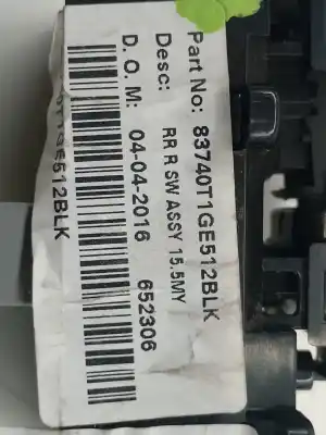 Second-hand car spare part rear right power window switch for honda cr-v iv (rm_) 1.6 i-dtec (re6) oem iam references 83740t1ge512blk 83740t1ge512blk 83740t1ge512blk