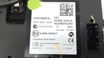 Second-hand car spare part electronic module for kia optima (jf) 1.7 crdi oem iam references 95400d4al0 95400d4al0 95400d4al0