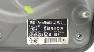 Second-hand car spare part rear right window regulator for skoda superb ii (3t4) 1.8 tsi 4x4 oem iam references 8k0959812a 8k0959812a 8k0959812a