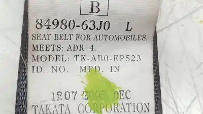 Автозапчастина б/у задній лівий ремін безпеки для suzuki swift iii (mz, ez) 1.3 (rs 413) посилання на oem iam 8498063j0 8498063j0 8498063j0
