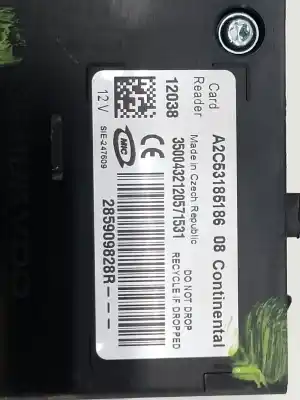 Peça sobressalente para automóvel em segunda mão suporte para cartão de arranque / leitor de chave por renault scenic iii 2.0 16v referências oem iam 285909828r  