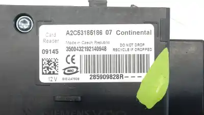 Автозапчастина б/у тримач картки / зчитувач ключа для renault scénic iii (jz0/1_) 1.6 e85 (jz03, jz1y) посилання на oem iam 285909828r 285909828r 285909828r