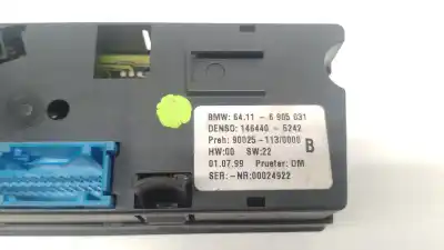 Peça sobressalente para automóvel em segunda mão comando de sofagem (chauffage / ar condicionado)  por bmw 5 (e39) 530 d referências oem iam 64116905031 64116905031 64116905031