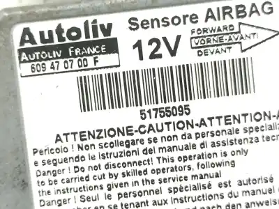 Peça sobressalente para automóvel em segunda mão centralina de airbag por fiat linea (110) dynamic referências oem iam 51755095 51755095 51755095