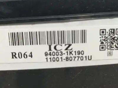 Second-hand car spare part dashboard for hyundai ix20 gls comfort blue oem iam references 940031k190  11001807701u