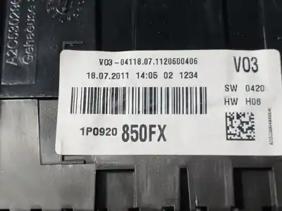 Pezzo di ricambio per auto di seconda mano pannello degli strumenti per seat leon (1p1) reference riferimenti oem iam 1p0920850fx  a2c53368044