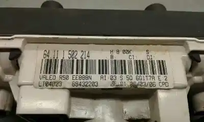 Peça sobressalente para automóvel em segunda mão comando de sofagem (chauffage / ar condicionado)  por mini mini (r50,r53) one referências oem iam 64111502214  64111502214