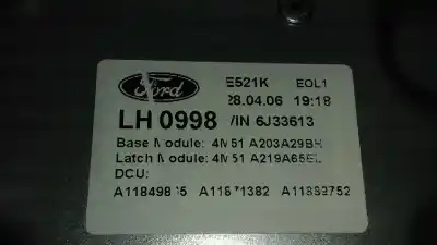 Second-hand car spare part driver left window regulator for ford focus c-max (cap) 1.8 tdci turbodiesel cat oem iam references 4m51a203a29bh  2 pins