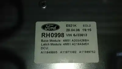 Second-hand car spare part passenger side right window regulator for ford focus c-max (cap) 1.8 tdci turbodiesel cat oem iam references 4m51a203a28bh  2 pins