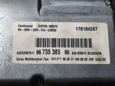 Piesă de schimb auto la mâna a doua ceas bord pentru citroen c4 picasso avatar referințe oem iam 9666852480  ns0085912a