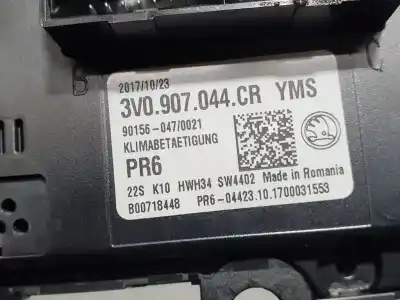 Second-hand car spare part climate control for skoda superb (3v3) active oem iam references 3v0907044cr  901560470021