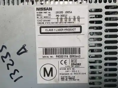 Recambio de automóvil de segunda mano de sistema audio / radio cd para nissan qashqai (j10) tekna referencias oem iam 28185jd05a  pn3001fa
