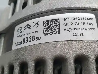 Peça sobressalente para automóvel em segunda mão alternador por citroen c3 live referências oem iam 9820893880  ms1042119580