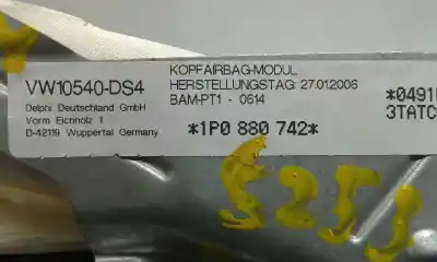 Peça sobressalente para automóvel em segunda mão airbag de cortina dianteiro direito por seat leon (1p1) 1.9 tdi referências oem iam 1p0880742  