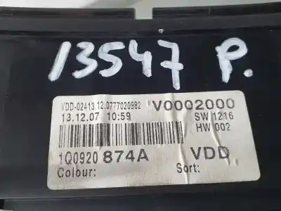 Peça sobressalente para automóvel em segunda mão quadrante por volkswagen eos (1f7) 2.0 tdi referências oem iam 1q0+20874a  110080375018