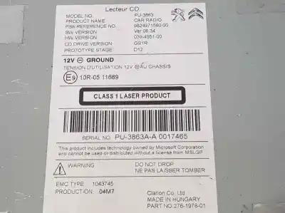 Автозапчастина б/у аудіо система / радіо cd для ds 4 desire посилання на oem iam 9824971580  10r0511689