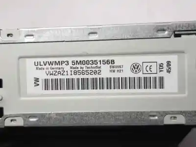 İkinci el araba yedek parçası ses sistemi / radyo cd için volkswagen polo (6r1) crosspolo oem iam referansları 5m0035156b  