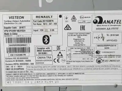 Pezzo di ricambio per auto di seconda mano impianto audio / radio cd per renault clio iv limited riferimenti oem iam  281153307r visteon 