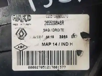 Second-hand car spare part right tailgate light for renault clio iv limited oem iam references 265509846r  