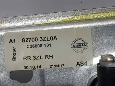 Автозапчастина б/у регулятор скла заднього правого для nissan pulsar (c13) tekna посилання на oem iam 827003zl0a brose electrico 2 pins c26008101