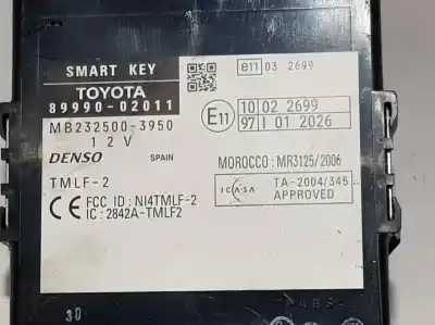 Peça sobressalente para automóvel em segunda mão módulo eletrônico por toyota auris luna referências oem iam 8999002011  mb2325003950
