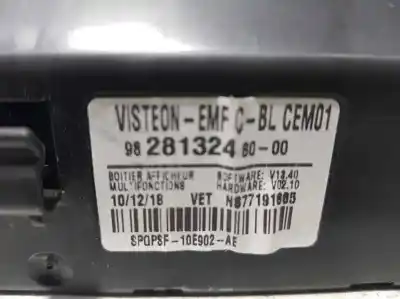 Second-hand car spare part multifunction display for peugeot expert furgón pro standard oem iam references 9828132480  