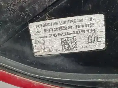 Pezzo di ricambio per auto di seconda mano lampada posteriore sinistra per renault clio iv expression riferimenti oem iam 265554091r  