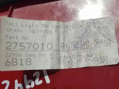 Piesă de schimb auto la mâna a doua lampã spate dreapta pentru mini mini (r56) one referințe oem iam 2757010  