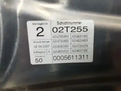 İkinci el araba yedek parçası ön sag pencere regülatörü için mercedes-benz clase c (w204) berlina c 220 cdi (204.008) oem iam referansları a2047600837  
