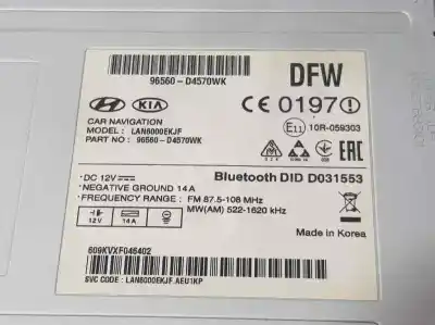 Second-hand car spare part gps navigation system for kia optima vision oem iam references 96560d4570wk  lan6000ekjf