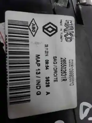 Second-hand car spare part right tailgate light for renault clio iv expression oem iam references 265502631r  