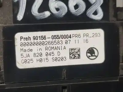 Second-hand car spare part heating / air conditioning control panel for skoda rapid ambition oem iam references 5aj820045d  