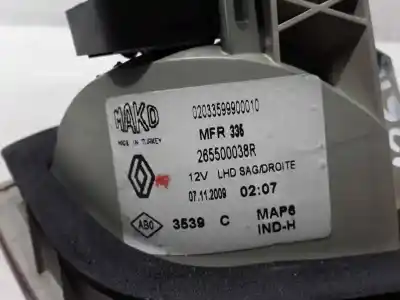 Second-hand car spare part right tailgate light for renault fluence 1.5 dynamique [1.5 ltr. - 78 kw dci diesel] oem iam references 265500038r  