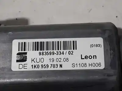 Peça sobressalente para automóvel em segunda mão motor elevador vidro traseiro esquerdo por seat leon (1p1) reference referências oem iam 98359933402  1k0959703n