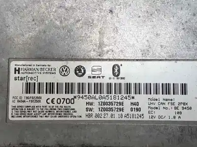 Peça sobressalente para automóvel em segunda mão módulo bluetooth por seat leon (1p1) reference referências oem iam 1z0035729e  