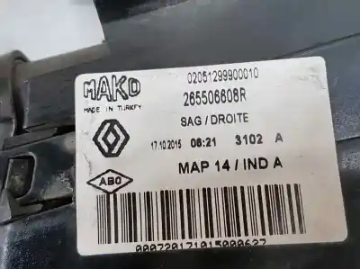 Автозапчастина б/у правий ліхтар для renault clio iv technofeel посилання на oem iam 265506608r  