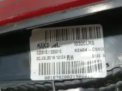 Second-hand car spare part right tailgate light for hyundai i20 active classic blue oem iam references 92404c8600  02081511200010