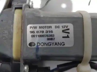 Second-hand car spare part driver left window regulator for chevrolet aveo lt oem iam references 96870316  2 pins clavija rota