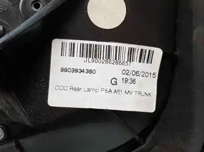 Second-hand car spare part left tailgate light for citroen c3 exclusive oem iam references 9803934380  