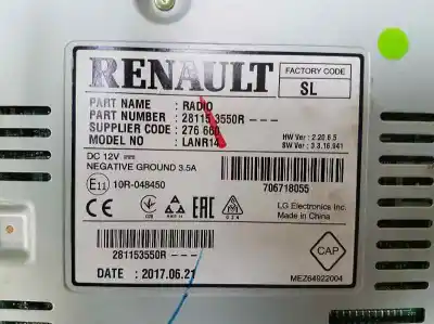 Pièce détachée automobile d'occasion système de navigation gps pour renault kadjar experience références oem iam 281153550r lanr14 