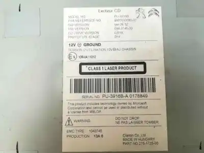 Second-hand car spare part audio system / radio cd for citroen c4 lim. shine oem iam references 980559368002  