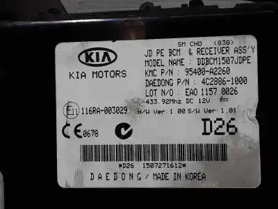 Second-hand car spare part comfort module for kia cee´d tech oem iam references 116ra003029  