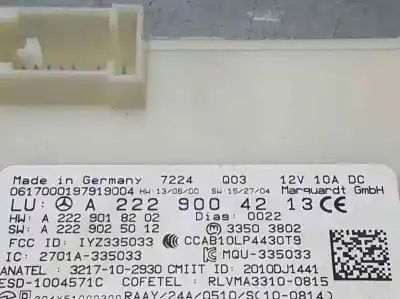Автозапчастина б/у електронний модуль для mercedes-benz clase c (w205) lim. c 220 cdi bluetec (205.004) посилання на oem iam a2229004213  3217102930