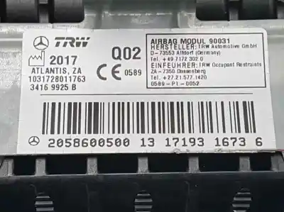 Автозапчасти б/у подушка безопасности передняя правая за mercedes-benz clase c (w205) lim. c 220 cdi bluetec (205.004) ссылки oem iam 2058600500  34169925b